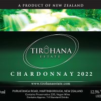 Tirohana Estate Chardonnay bottle Martinborough