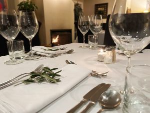 The open fire in the restaurant at Tirohana Estate Vineyard in Martinborough