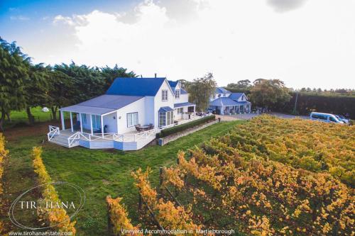 Lots of room to sit outside and enjoy views all around of Martinborough's terrace, hills and vines